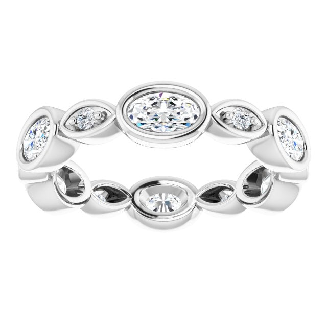 1.36 ct. Oval & Round Diamond Eternity Band-VIRABYANI